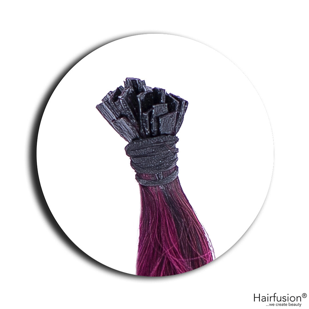 Outlet Nr. 101 – 75 Bonding Extensions – Farbe Root 1B auf Magenta – 35 cm – gelockt