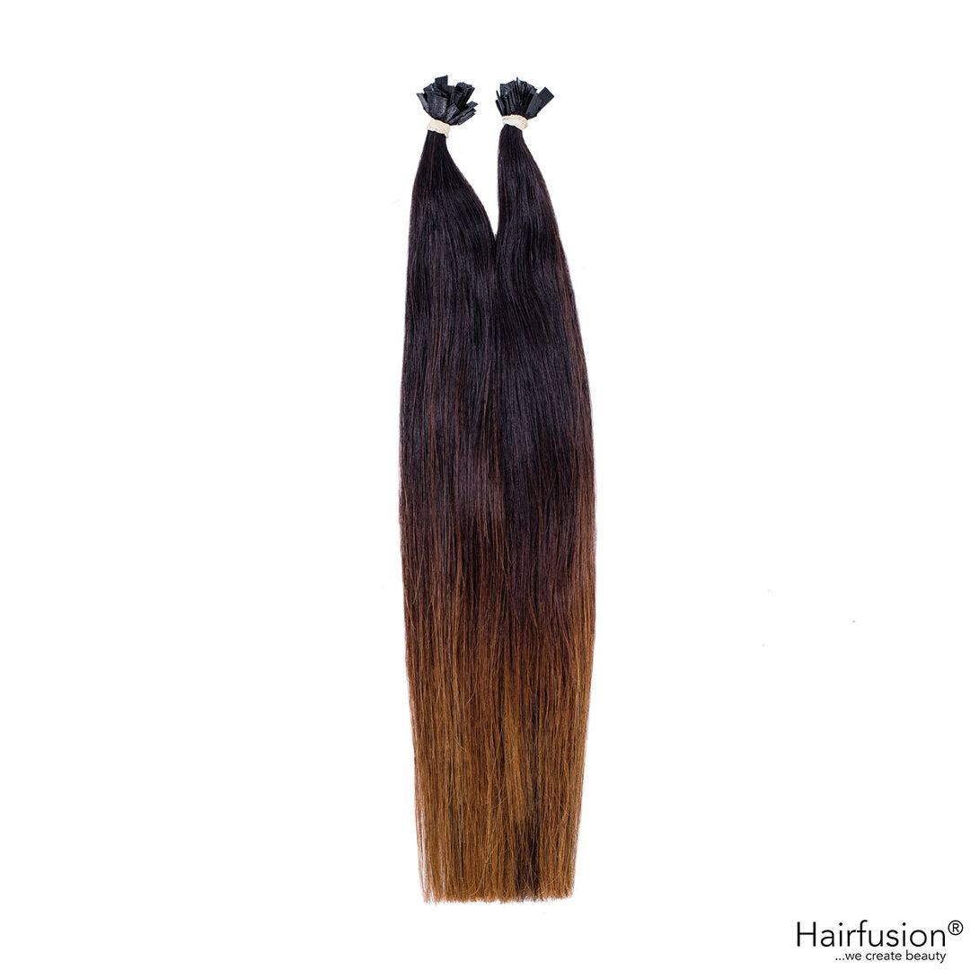 Outlet Nr. 191 – 50 Bonding Extensions – Farbe Ombré 1B auf 4 – 38 cm – glatt