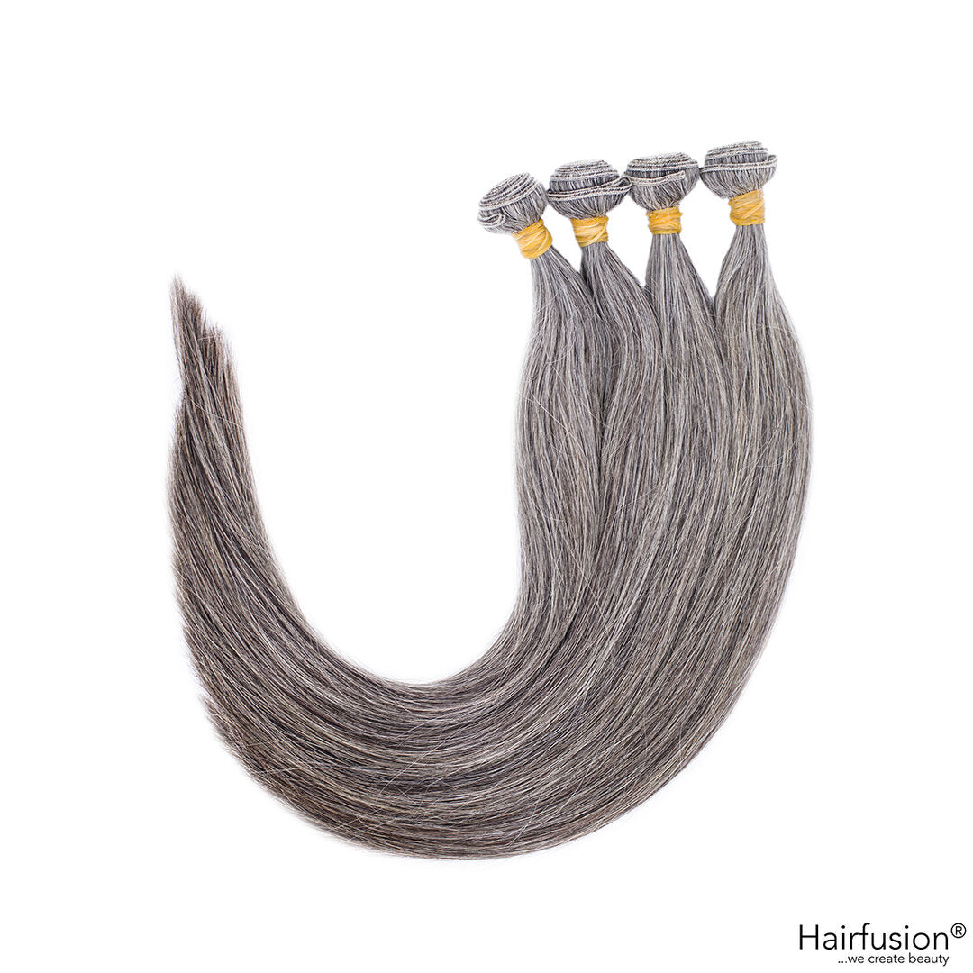 50 gr. Tresse GRAUES Rohhaar 100% naturbelassen 40-70 cm