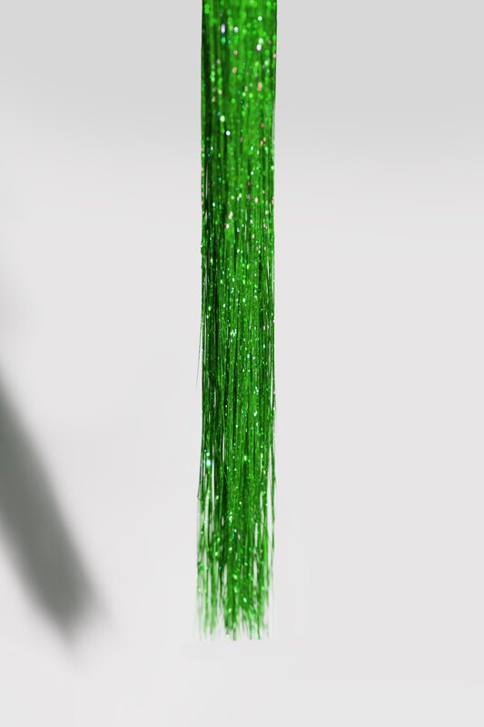 Haarlametta Extensions 50 cm – 5 Strähnen Glitzer mit Microring, hitzebeständig