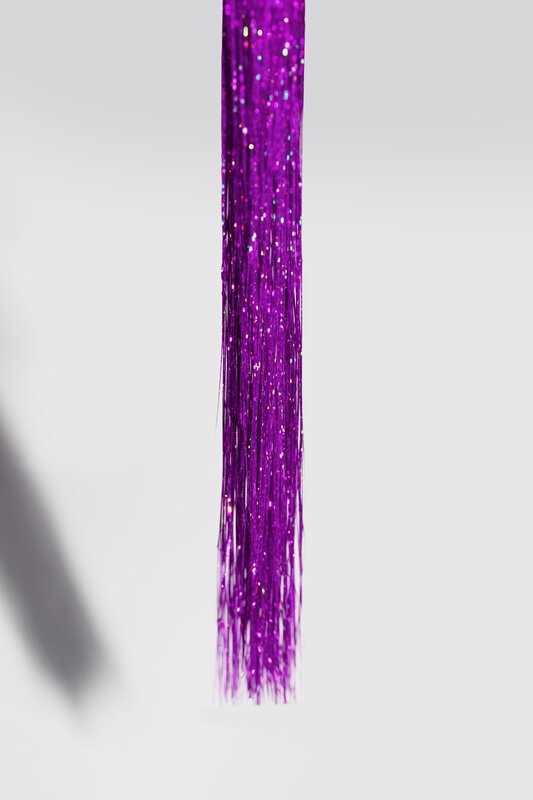 Haarlametta Extensions 50 cm – 5 Strähnen Glitzer mit Microring, hitzebeständig