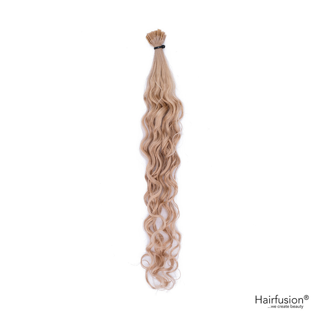 gelockte Bondingextensions - 25 Stück Flachbonding Echthaar 40-70 cm