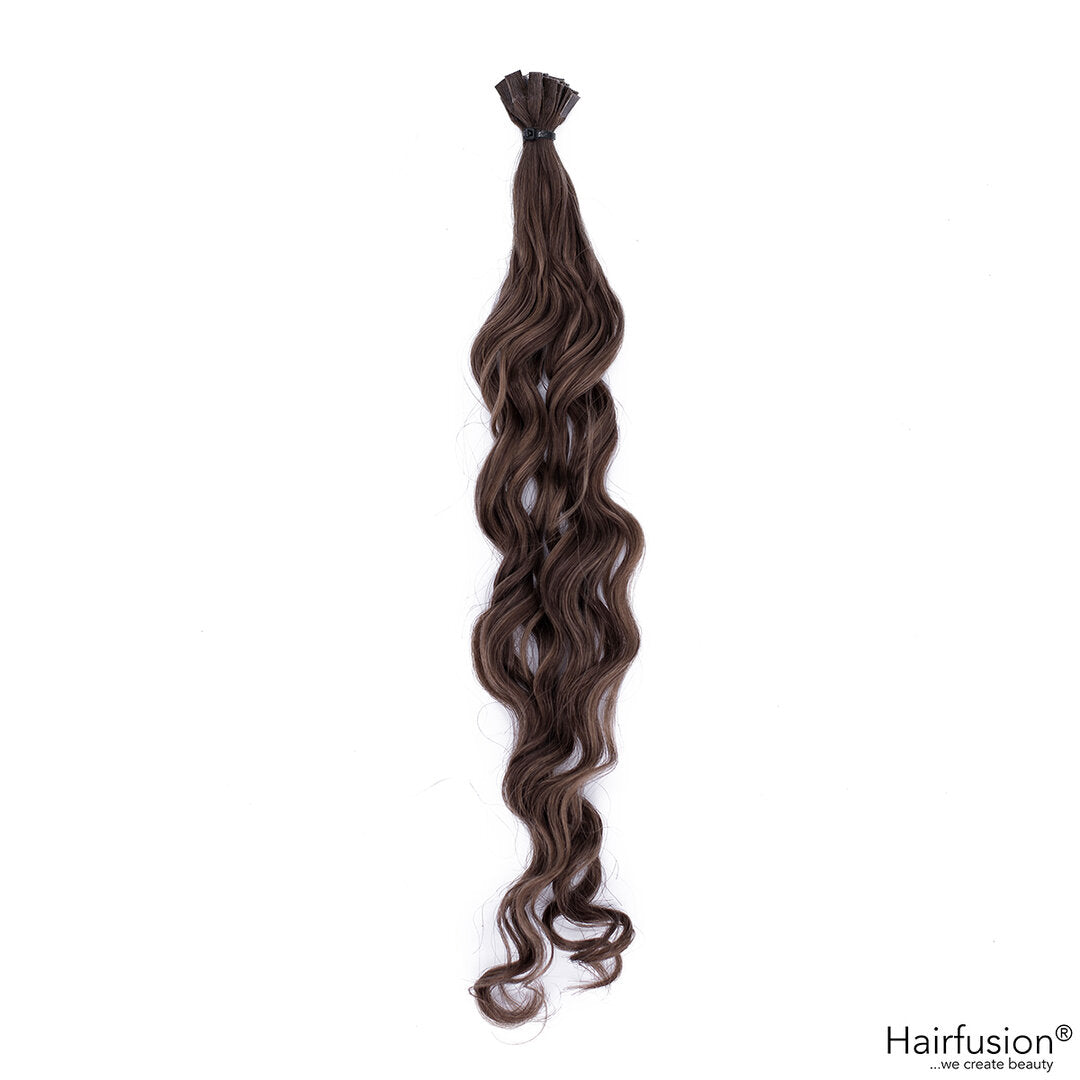 gelockte Bondingextensions - 25 Stück Flachbonding Echthaar 40-70 cm