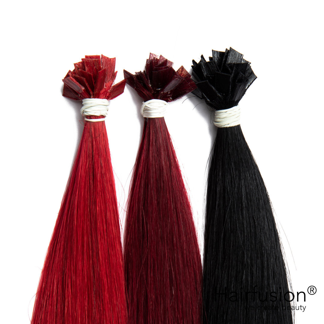 Bonding Extensions - 25 Stück (Flachbonding - Wärme-/Ultraschall) EINFARBIG Echthaar 30-70 cm