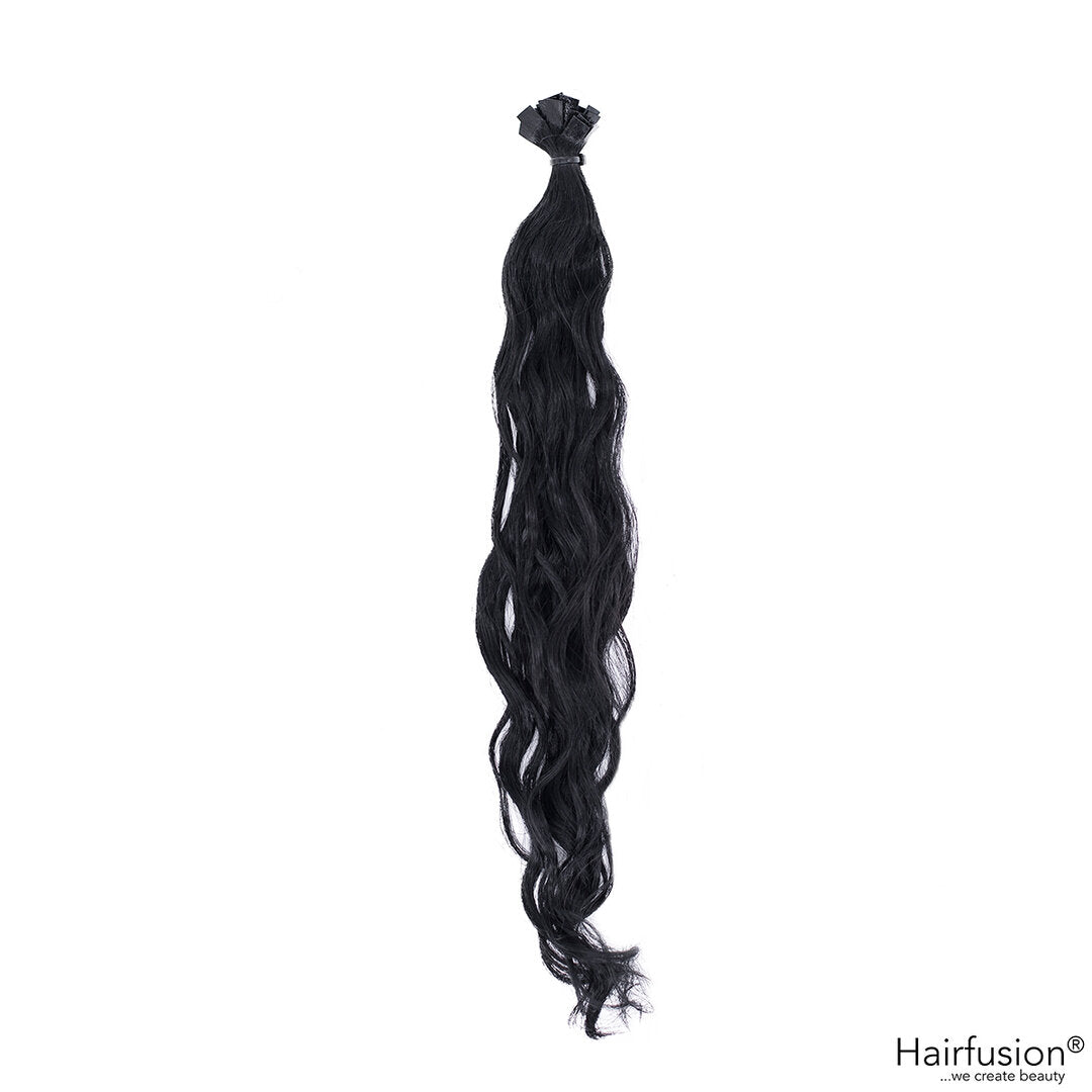 gelockte Bondingextensions - 25 Stück Flachbonding Echthaar 40-70 cm