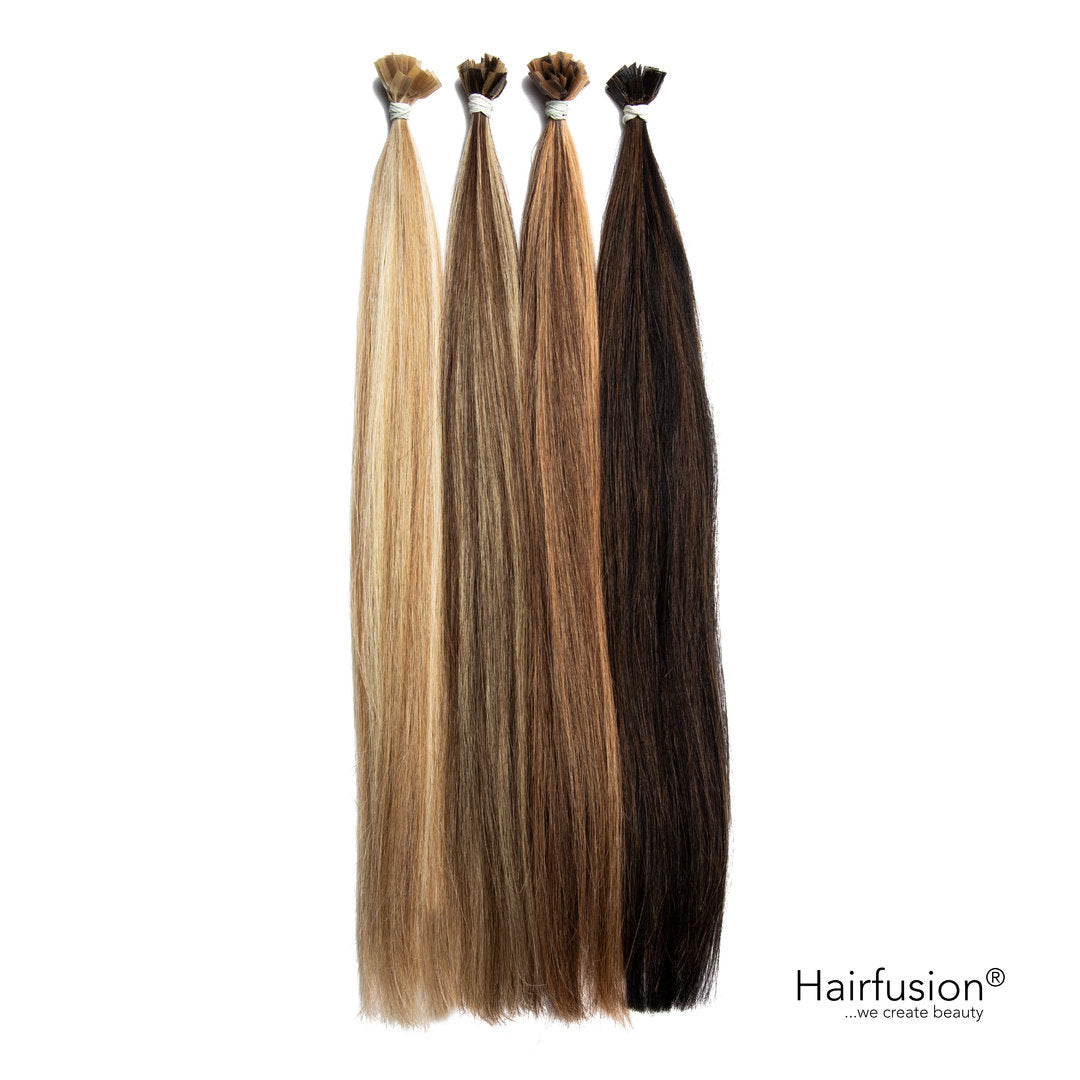 Bonding Extensions - 25 Stück (Flachbonding - Wärme-/Ultraschall) GESTRÄHNT Echthaar 30-70 cm
