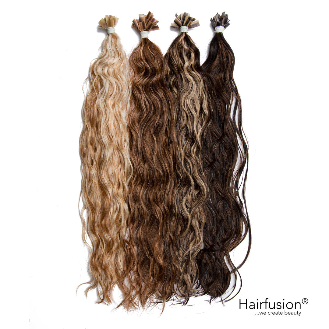 Bonding Extensions - 25 Stück (Flachbonding - Wärme-/Ultraschall) GESTRÄHNT Echthaar 30-70 cm