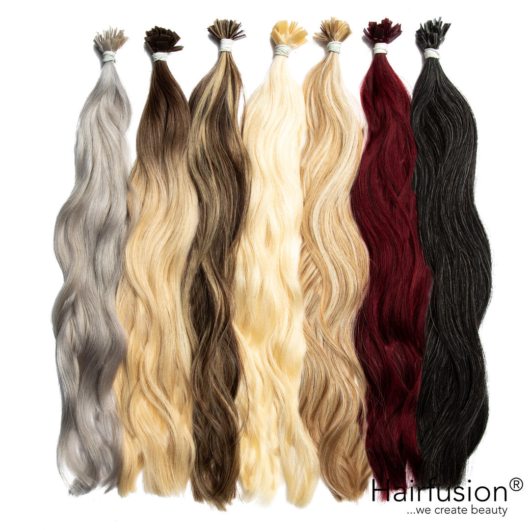 Bonding Extensions - 25 Stück (Flachbonding - Wärme-/Ultraschall) EINFARBIG Echthaar 30-70 cm