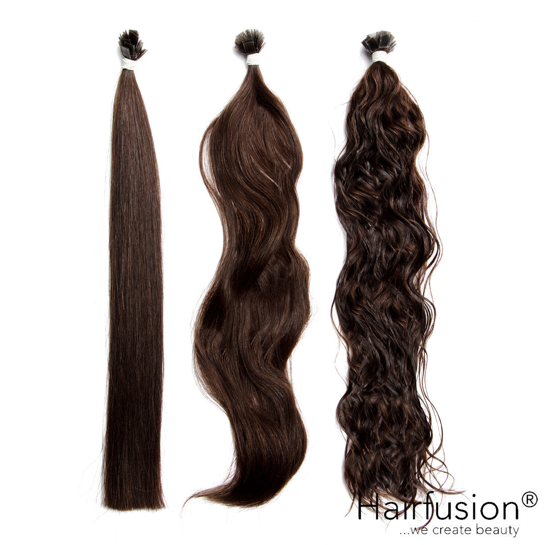 25 Stück HAIRFUSION Echthaar Strähnen mit KERATIN BONDING (Wärme-/Ultraschall) einfarbig