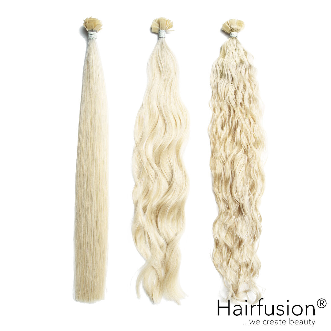 25 Stück HAIRFUSION Echthaar Strähnen mit KERATIN BONDING (Wärme-/Ultraschall) einfarbig