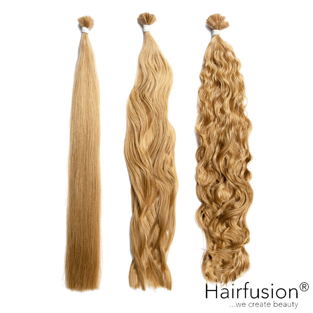 25 Stück HAIRFUSION Echthaar Strähnen mit KERATIN BONDING (Wärme-/Ultraschall) einfarbig