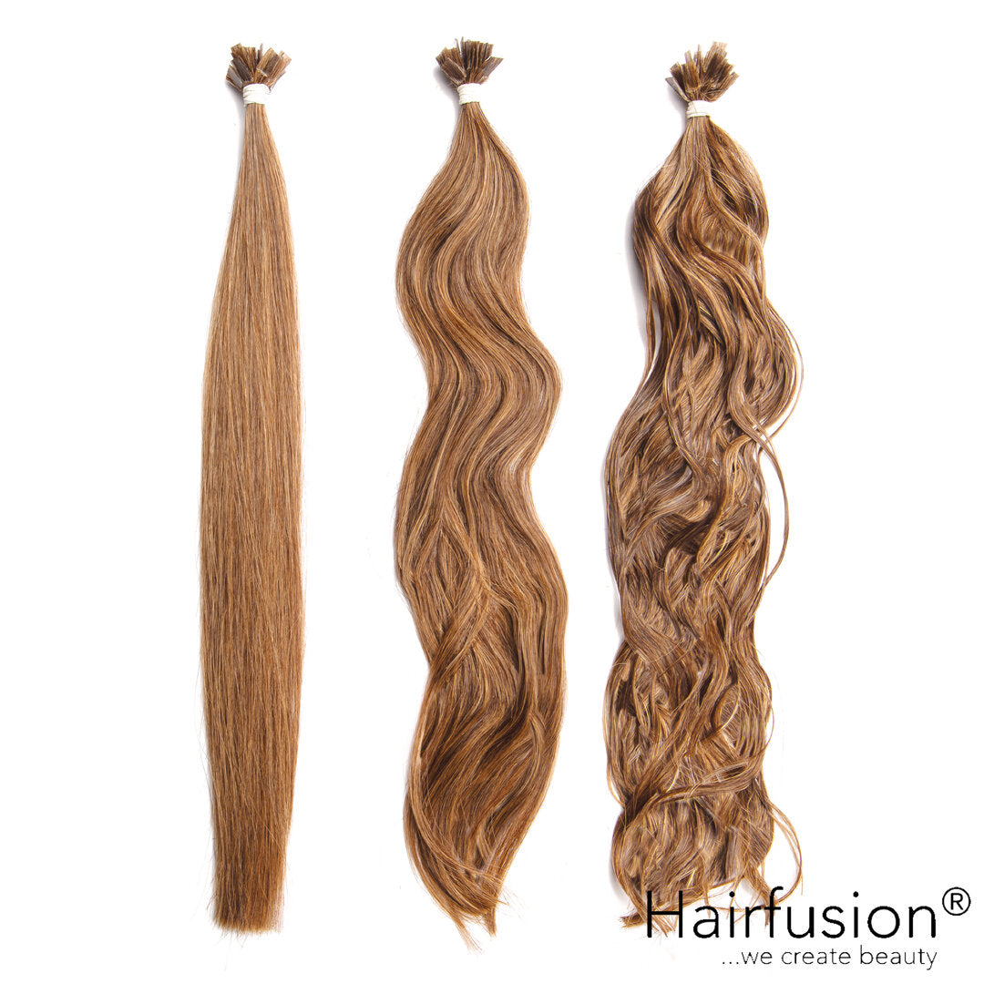 25 Stück HAIRFUSION Echthaar Strähnen mit KERATIN BONDING (Wärme-/Ultraschall) einfarbig