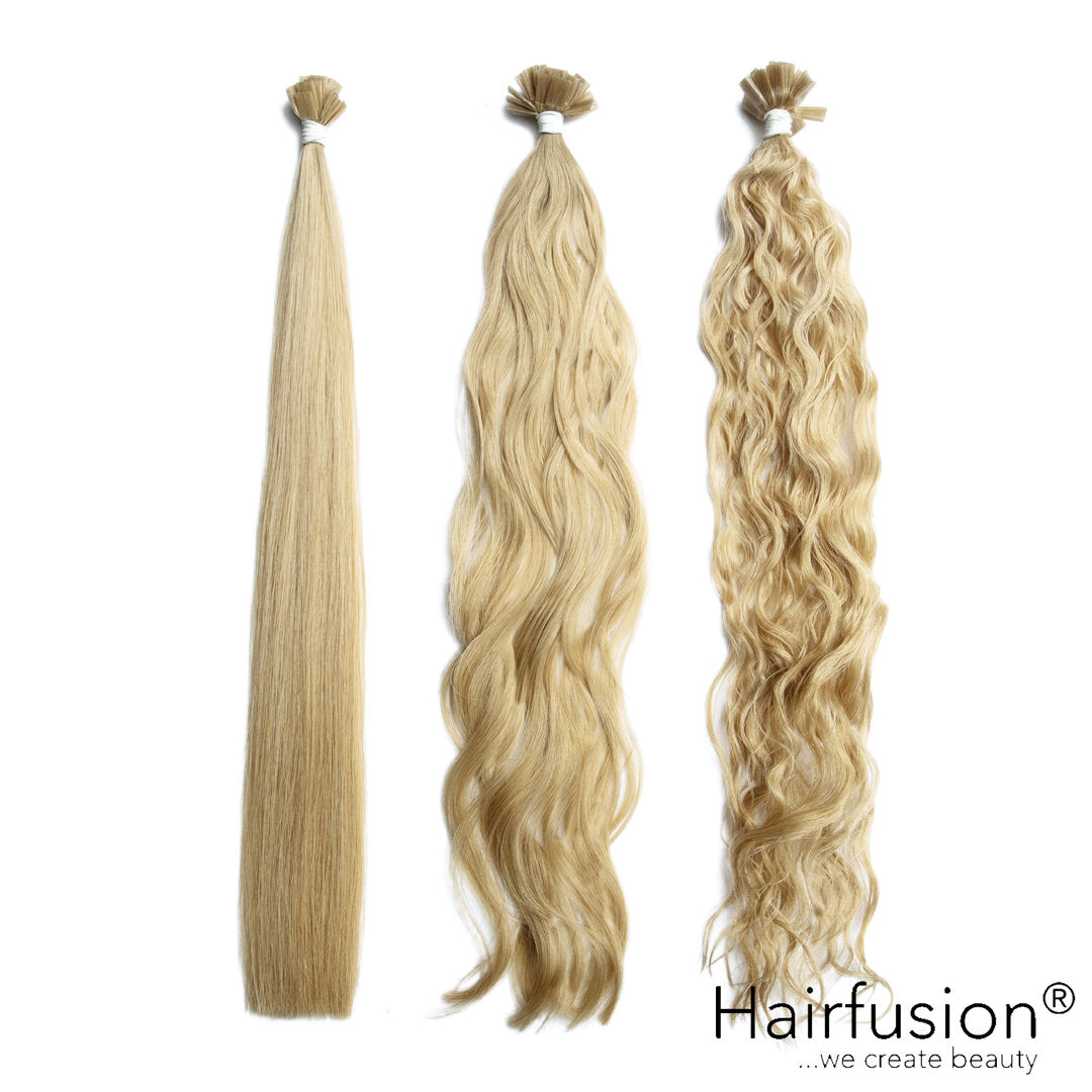25 Stück HAIRFUSION Echthaar Strähnen mit KERATIN BONDING (Wärme-/Ultraschall) einfarbig