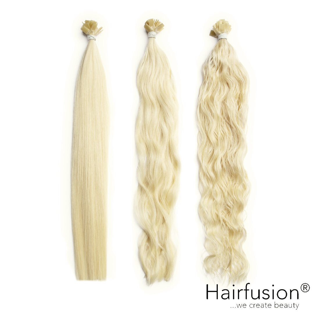 25 Stück HAIRFUSION Echthaar Strähnen mit KERATIN BONDING (Wärme-/Ultraschall) einfarbig