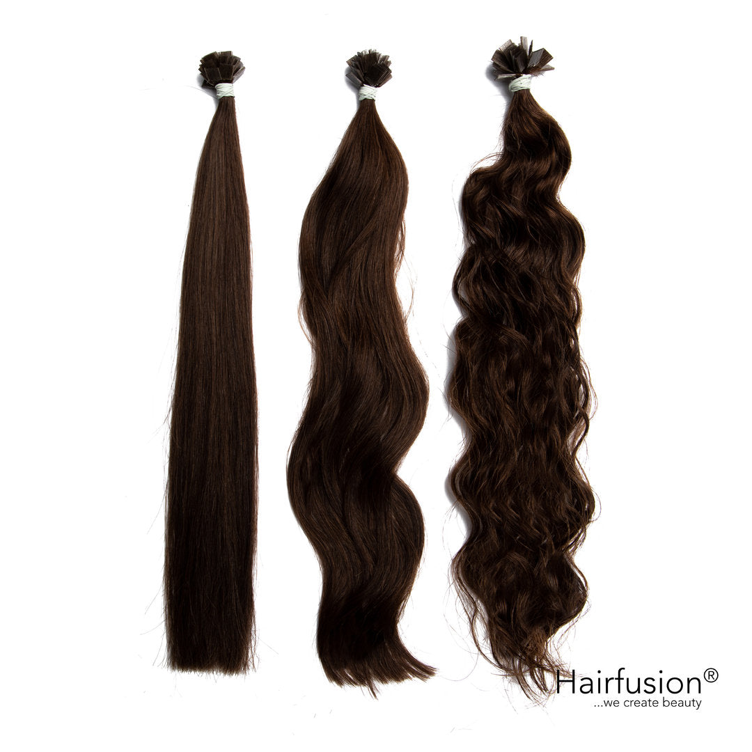 25 Stück HAIRFUSION Echthaar Strähnen mit KERATIN BONDING (Wärme-/Ultraschall) einfarbig