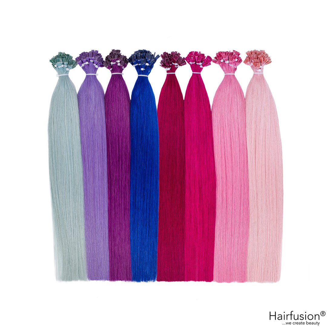 Bunte Bonding Extensions - 10 Stück (Flachbonding) Color Crush Collection Echthaar 50 cm
