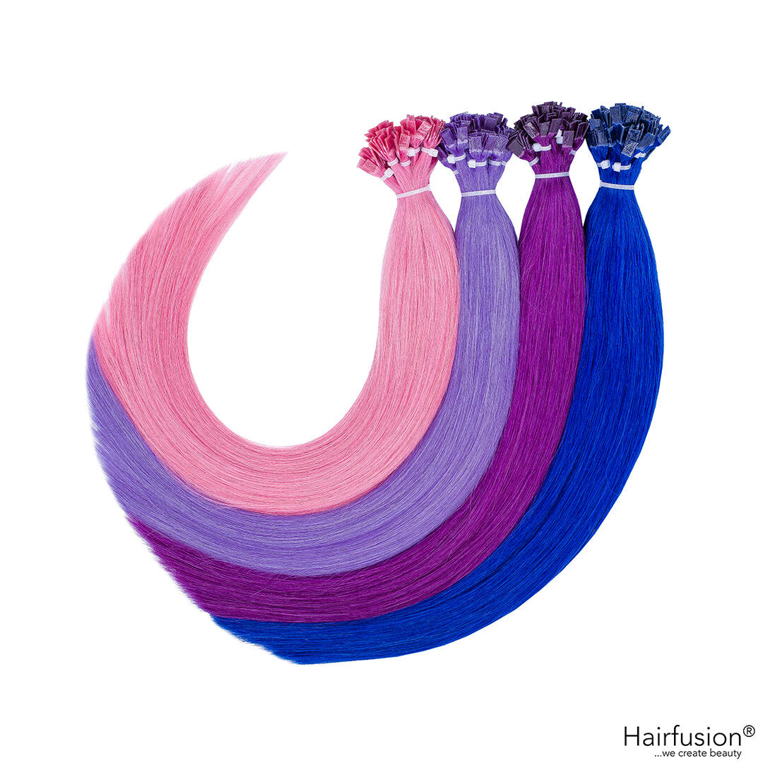 Bunte Bonding Extensions - 10 Stück (Flachbonding) Color Crush Collection Echthaar 50 cm