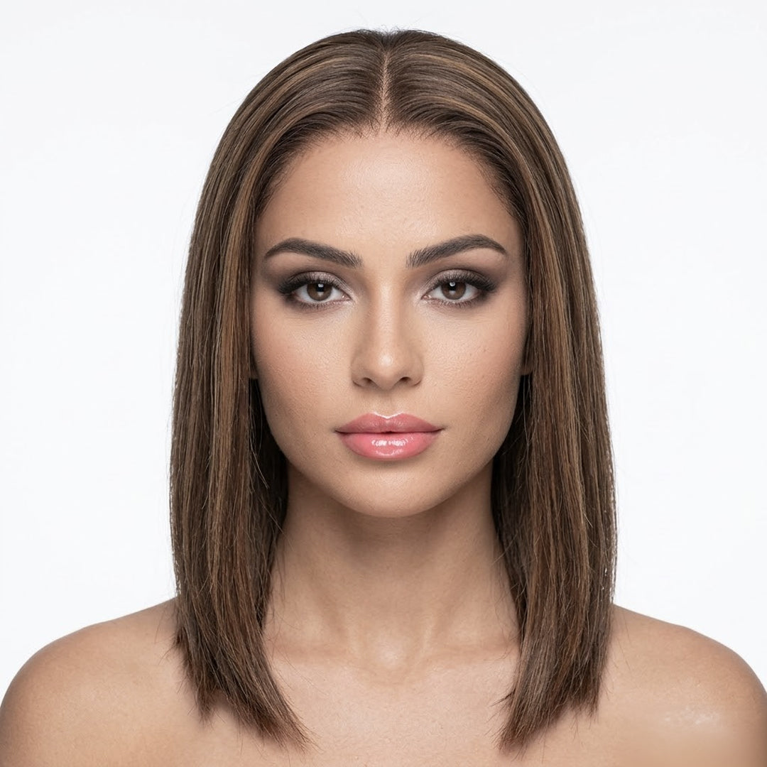Echthaar Perücke soft Balayage braun - Princess of Wales