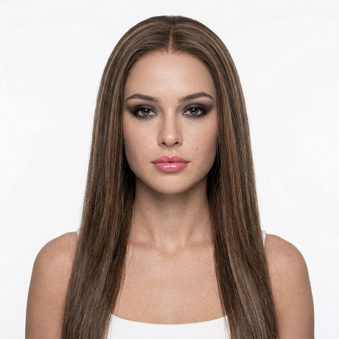 Echthaar Perücke soft Balayage braun - Princess of Wales
