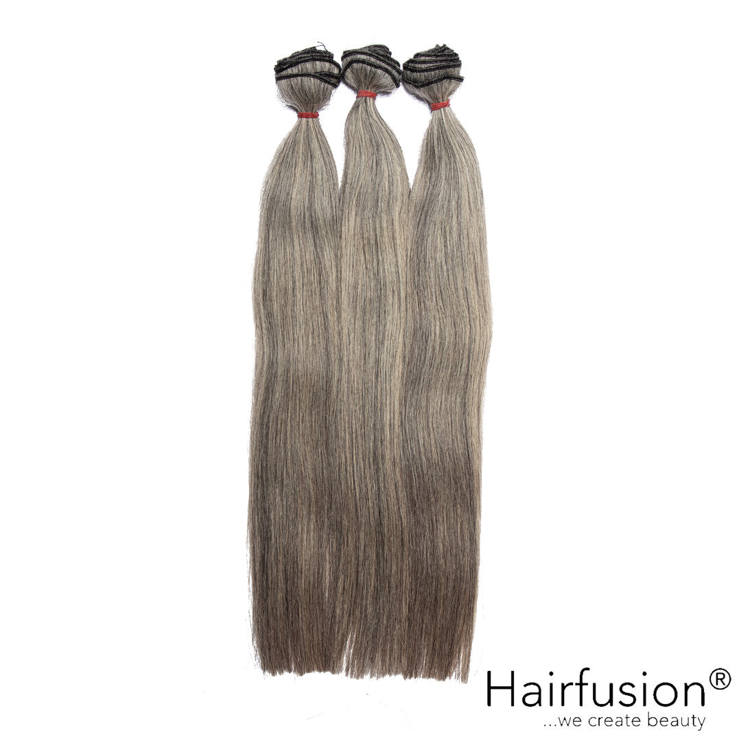 50 gr. Tresse GRAUES Rohhaar 100% naturbelassen 40-70 cm