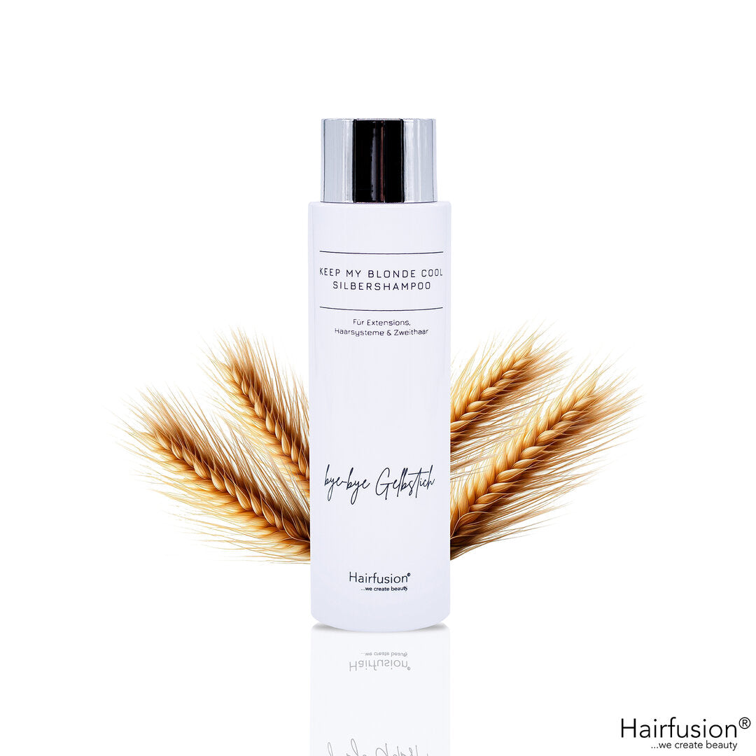 Keep my Blonde Cool Microring Extensions SILBERSHAMPOO Platin Fusion von HAIRFUSION