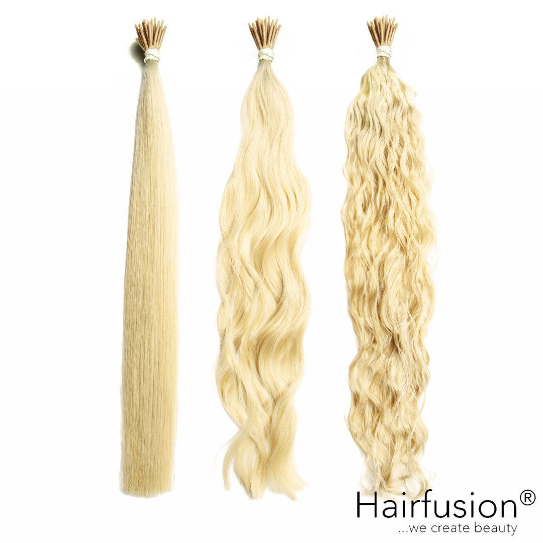 25 Stück HAIRFUSION Echthaar Strähnen mit RUND BONDINGS (Microrings) EINFARBIG