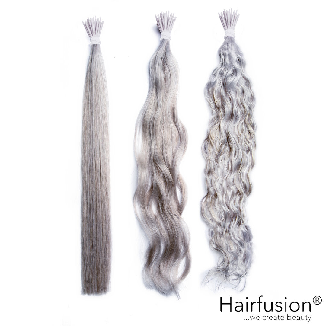 25 Stück HAIRFUSION Echthaar Strähnen mit RUND BONDINGS (Microrings) EINFARBIG