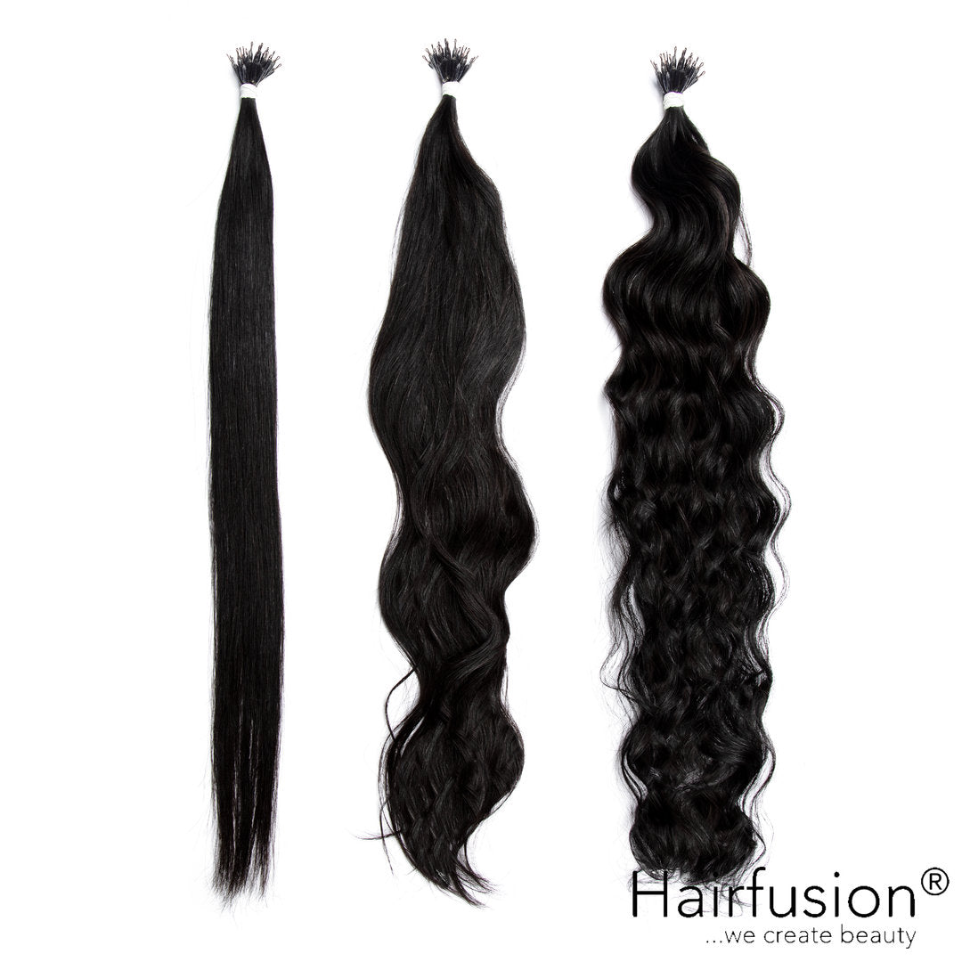Nanoring Extensions - 25 Stück ROHHAAR schwarzbraun von HAIRFUSION