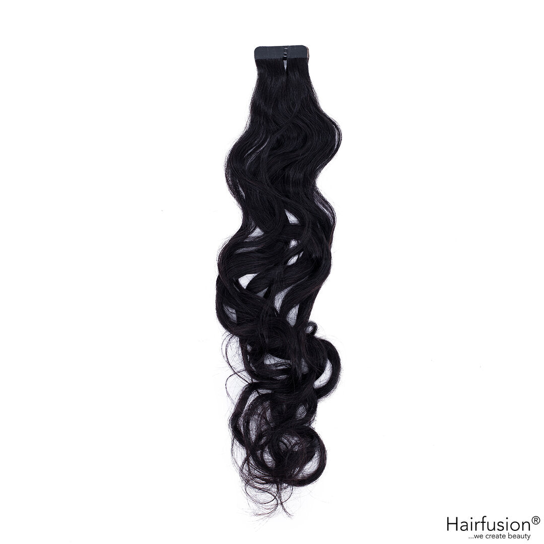 gelockte Tapeextensions - 10 Stück Echthaar 45-50 cm und 65-70 cm