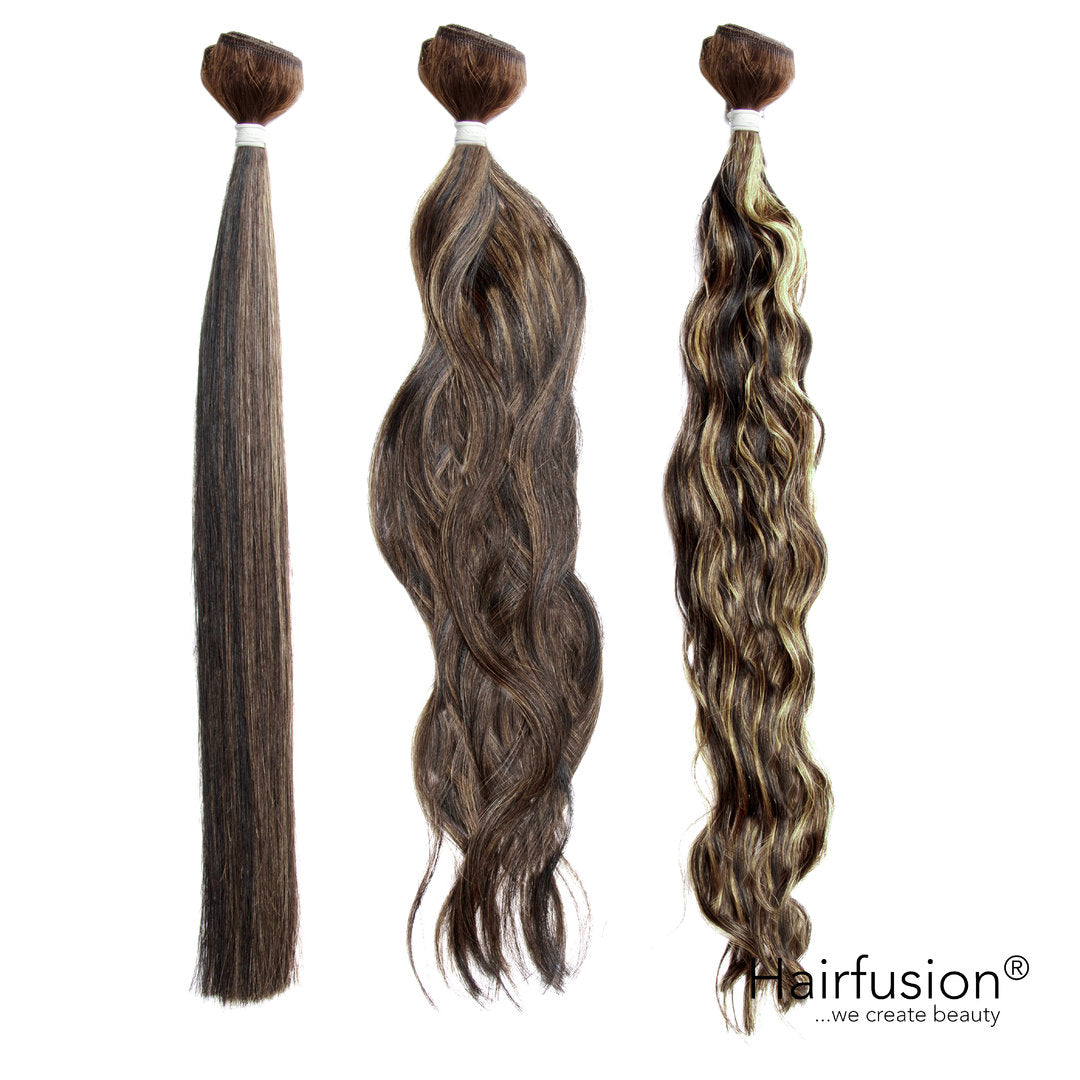 50 gr. HAIRFUSION Echthaar INVISIBLE/GENIUS Tresse GESTRÄHNTE FARBEN