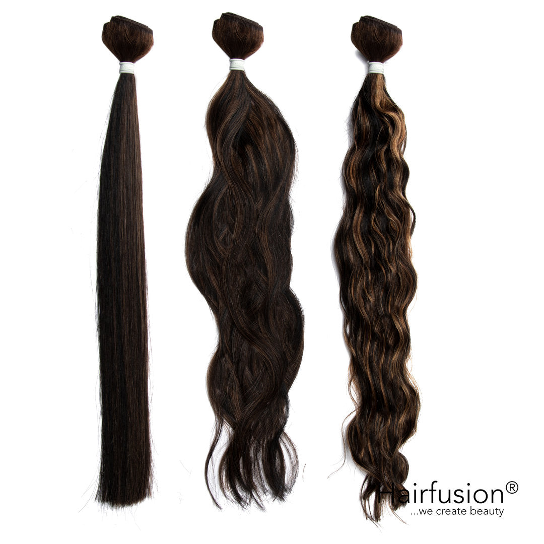 50 gr. HAIRFUSION Echthaar INVISIBLE/GENIUS Tresse GESTRÄHNTE FARBEN