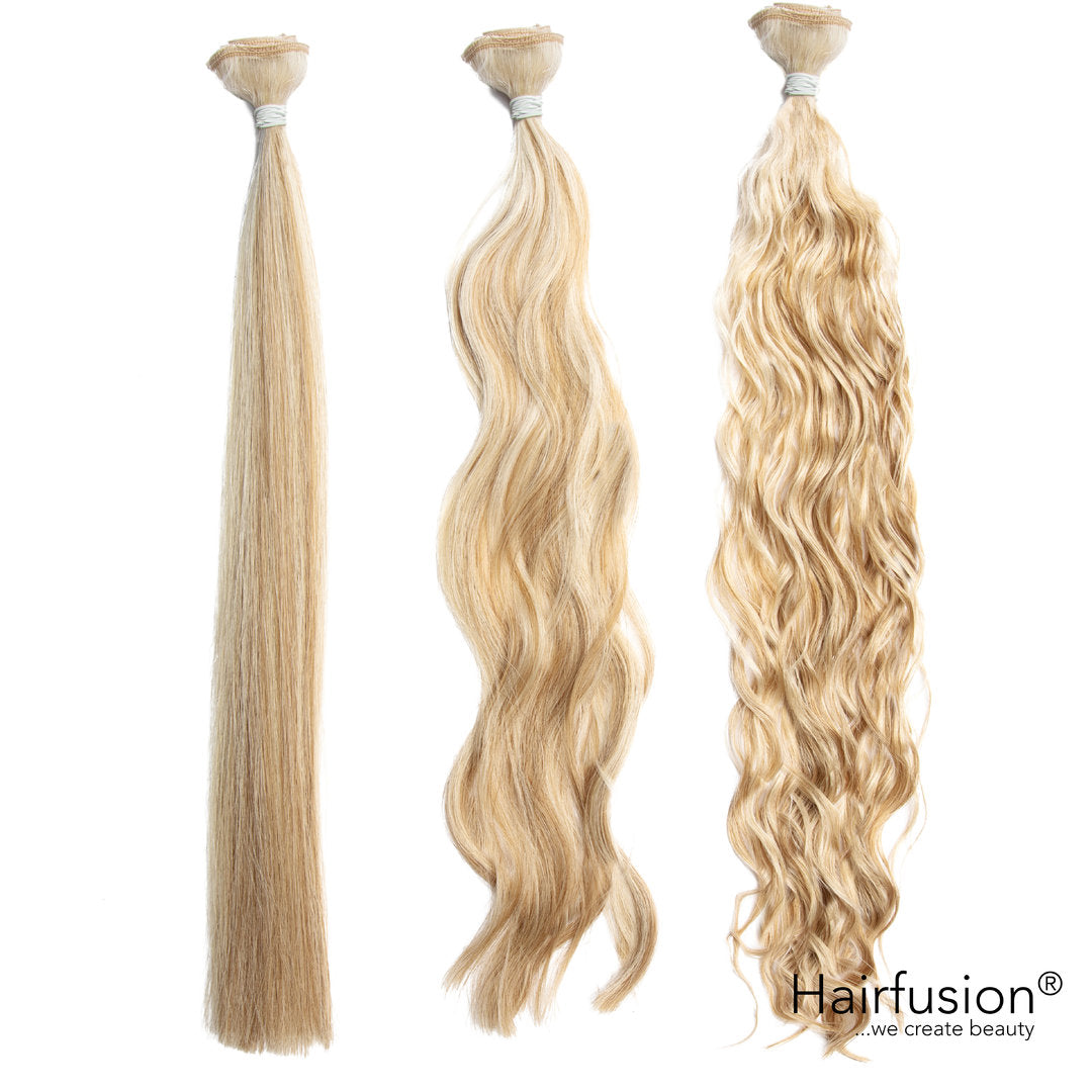 50 gr. HAIRFUSION Echthaar INVISIBLE/GENIUS Tresse GESTRÄHNTE FARBEN