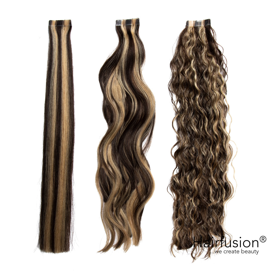 10 Stück HAIRFUSION Echthaartapes GESTRÄHNT