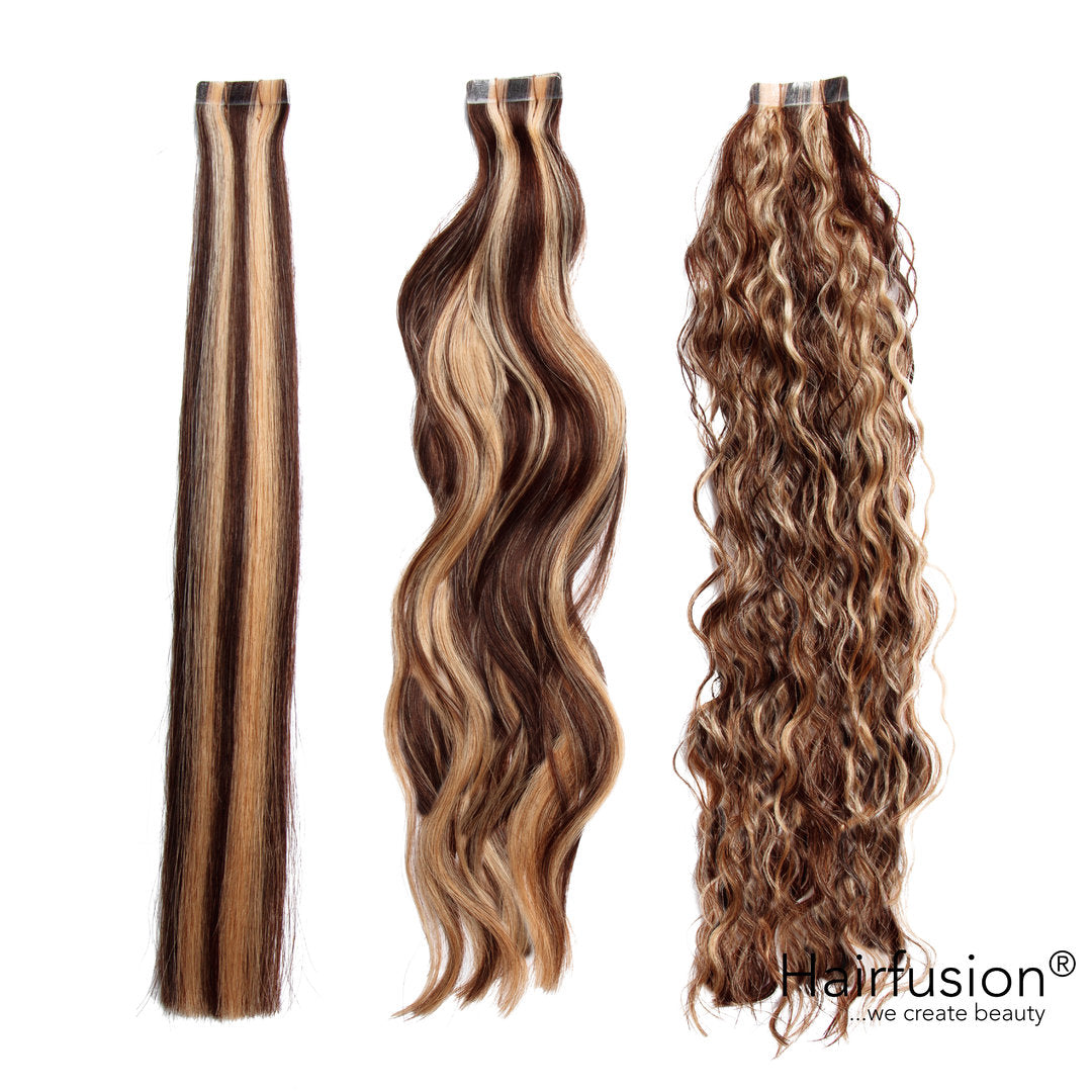 10 Stück HAIRFUSION Echthaartapes GESTRÄHNT