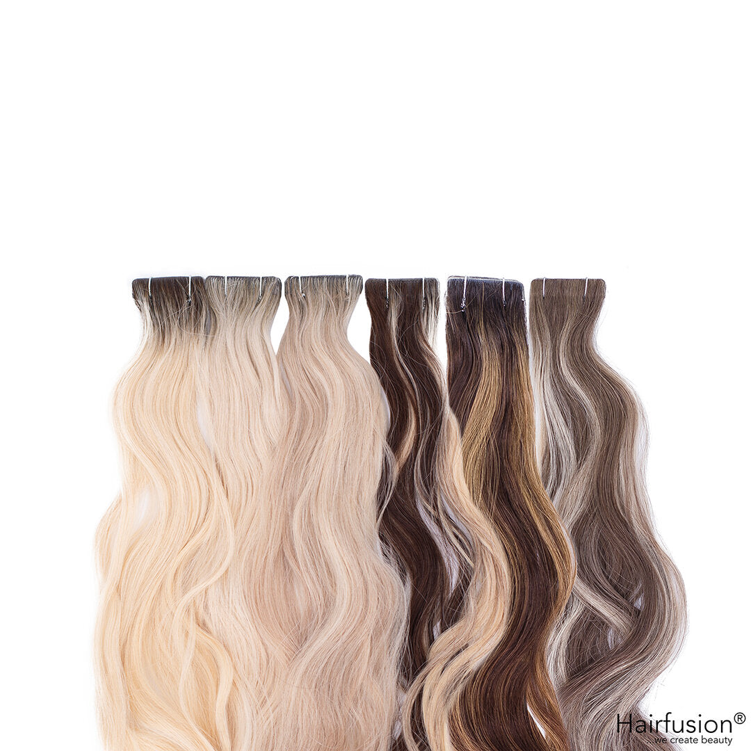 Invisible Tape Extensions - 10 Stück ROOT SHADOW/BALAYAGE Echthaar 45-50 cm und 65-70 cm