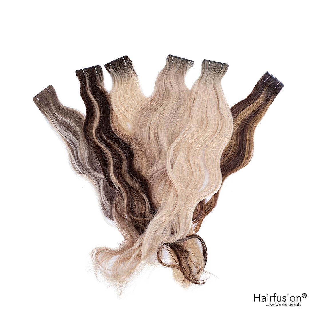 Invisible Tape Extensions - 10 Stück ROOT SHADOW/BALAYAGE Echthaar 45-50 cm und 65-70 cm