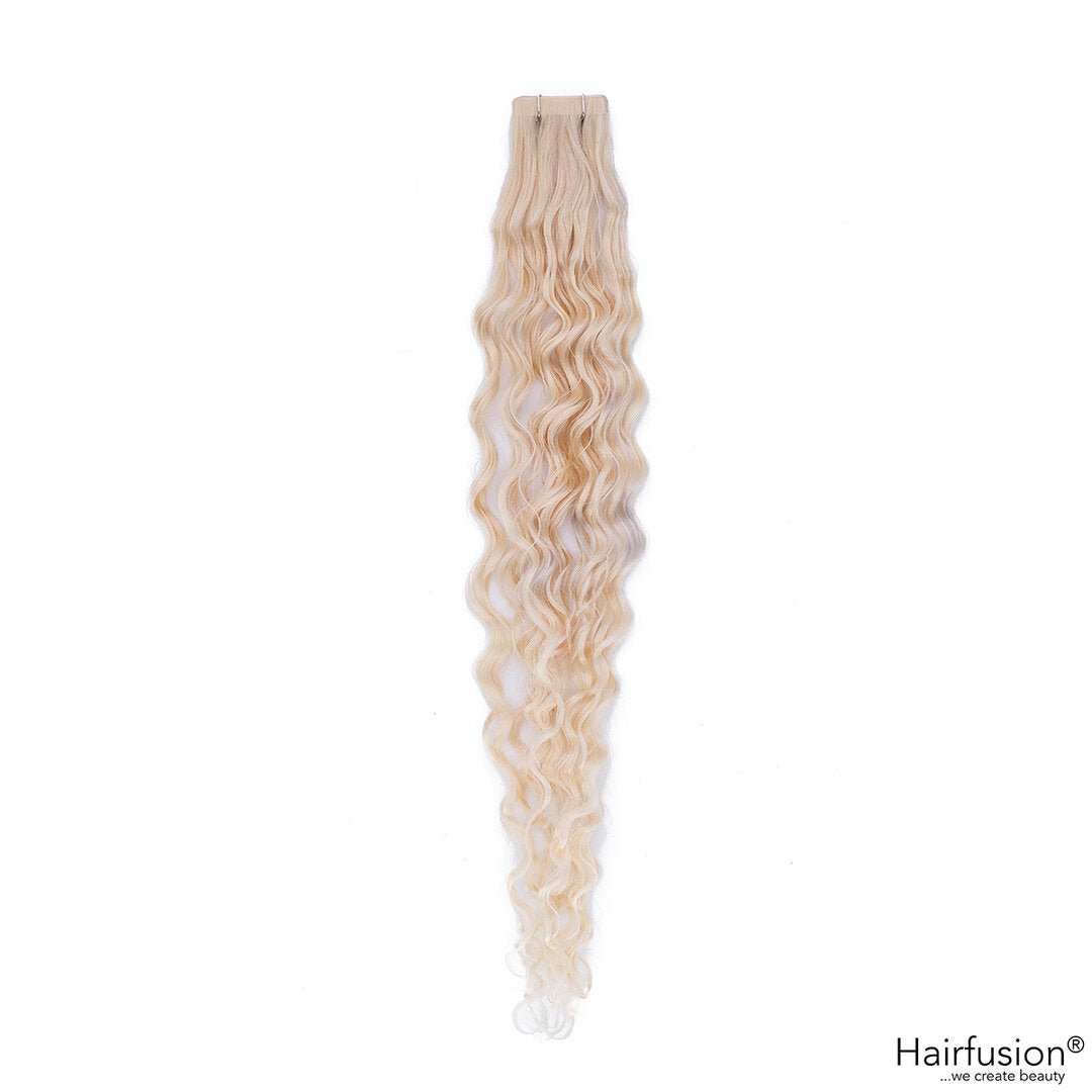 gelockte Tapeextensions - 10 Stück Echthaar 45-50 cm und 65-70 cm