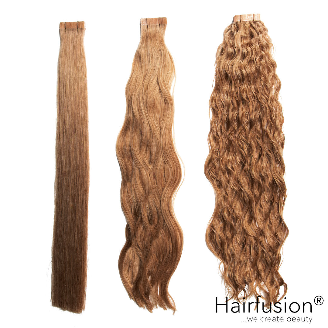 Tape Extensions - 10 Stück EINFARBIG Echthaar von HAIRFUSION