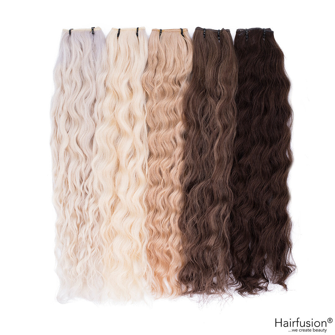 gelockte Tressenextensions - 50 gr. Echthaar 40-70 cm