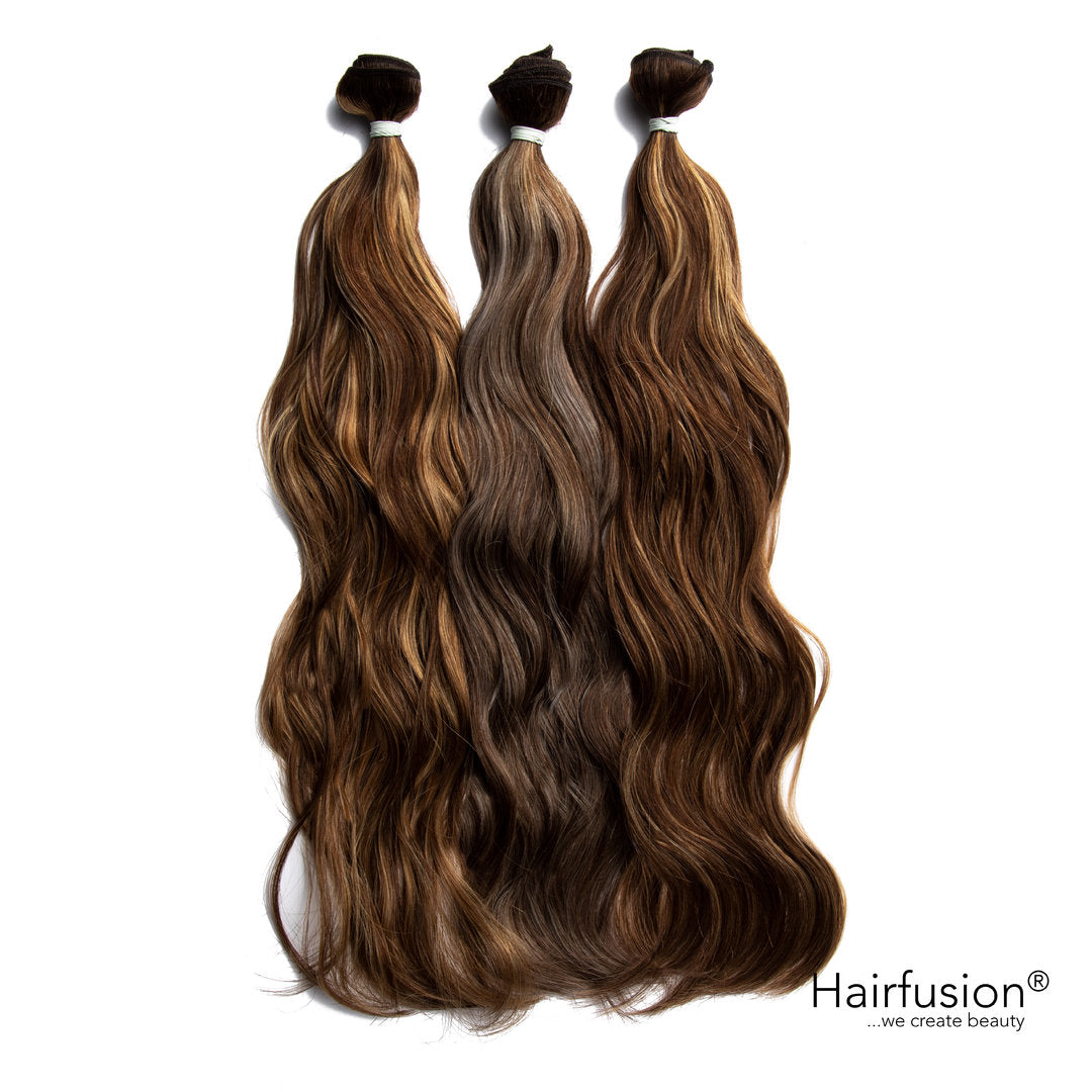 50 gr. INVISIBLE/GENIUS Tresse GESTRÄHNT Echthaar 40-70 cm