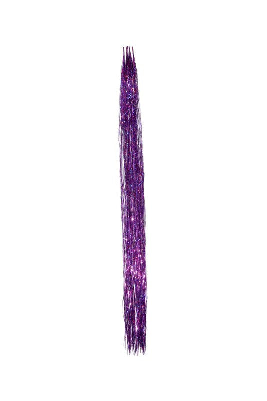 Haarlametta Extensions 50 cm – 5 Strähnen Glitzer mit Microring, hitzebeständig