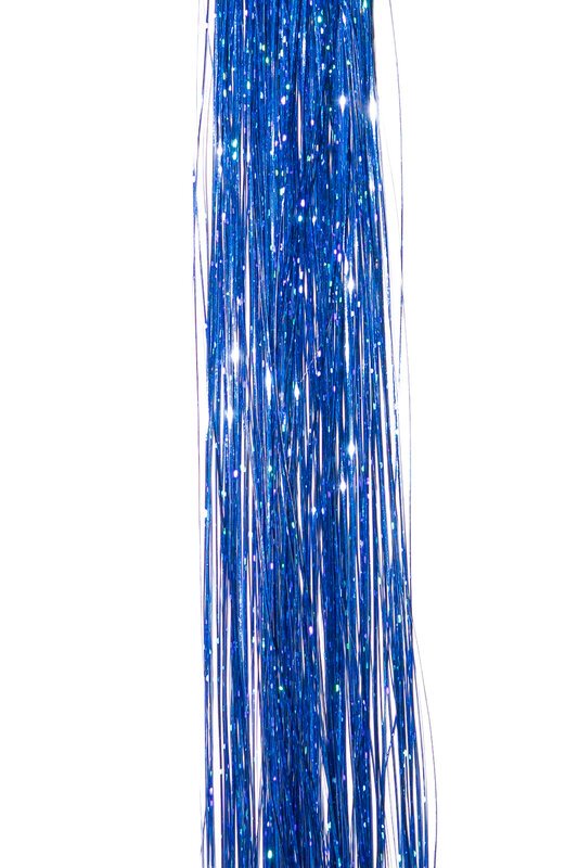 Haarlametta Extensions 50 cm – 5 Strähnen Glitzer mit Microring, hitzebeständig
