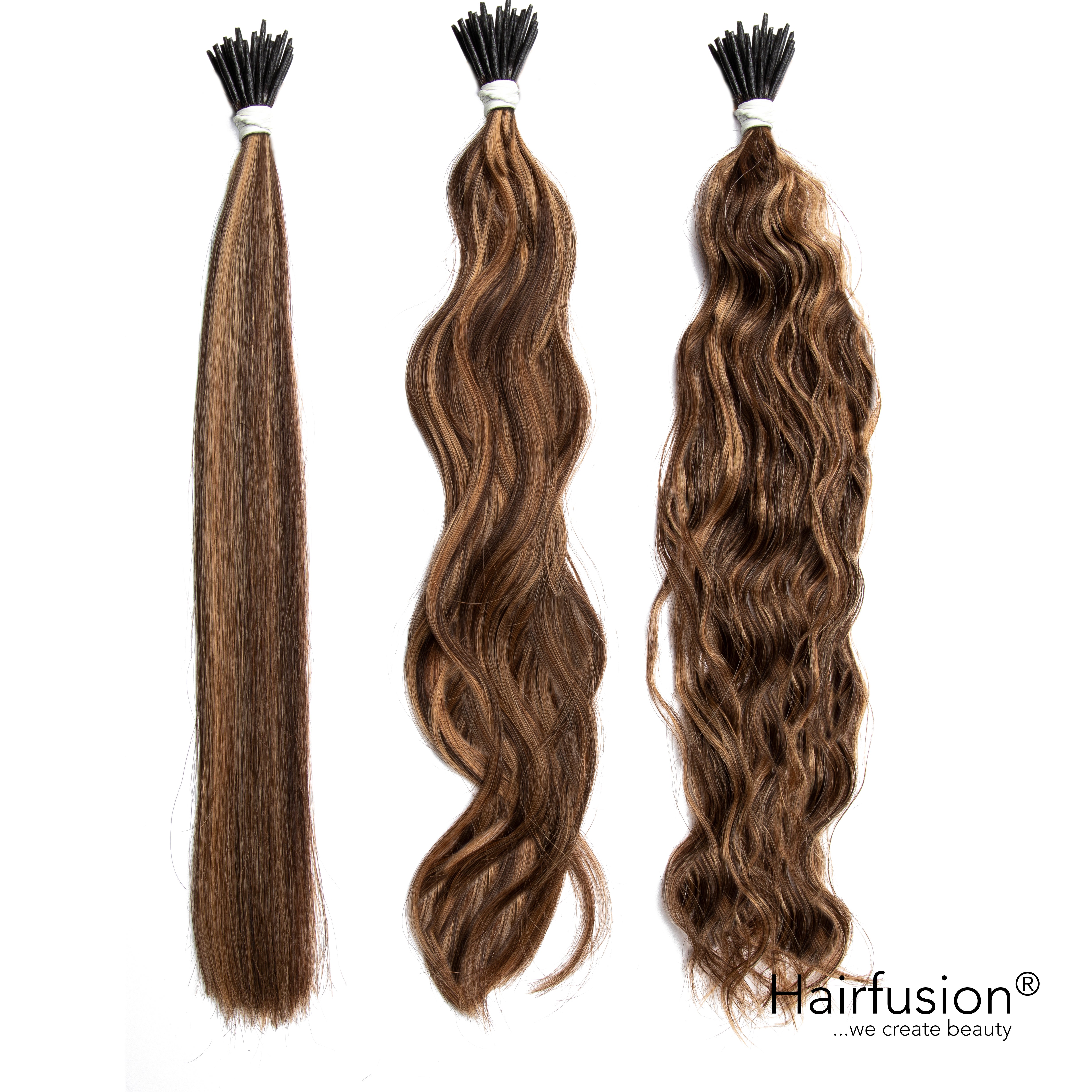 Microring Extensions - Stück 25 (Rundbonding) GESTRÄHNT Echthaar von HAIRFUSION