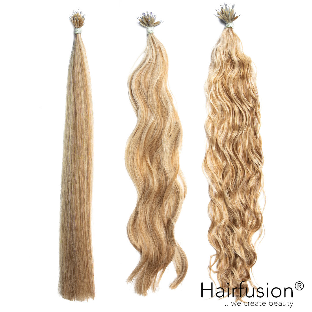 25 Stück HAIRFUSION Nanoring Extensions GESTRÄHNTE FARBEN
