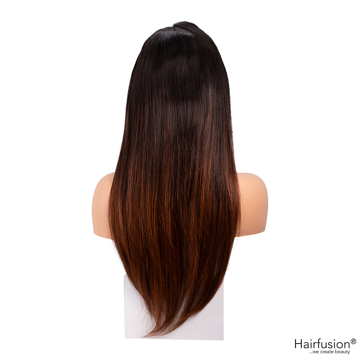 Echthaar Perücke ombré schwarz auf braun - Ibiza Jet Set