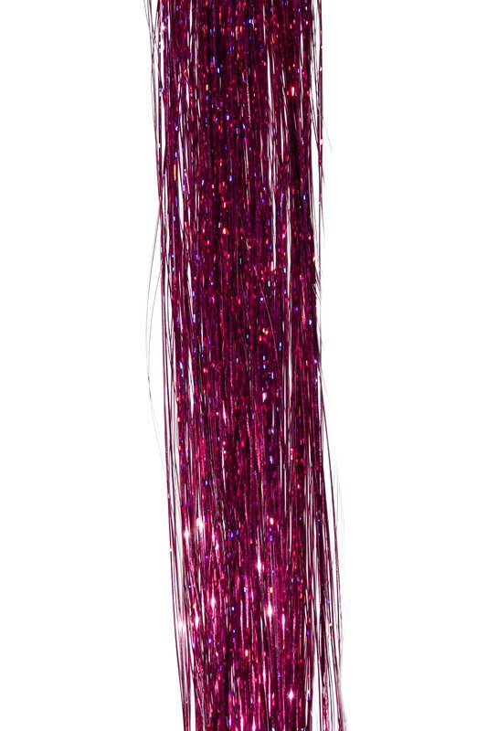 Haarlametta Extensions 50 cm – 5 Strähnen Glitzer mit Microring, hitzebeständig