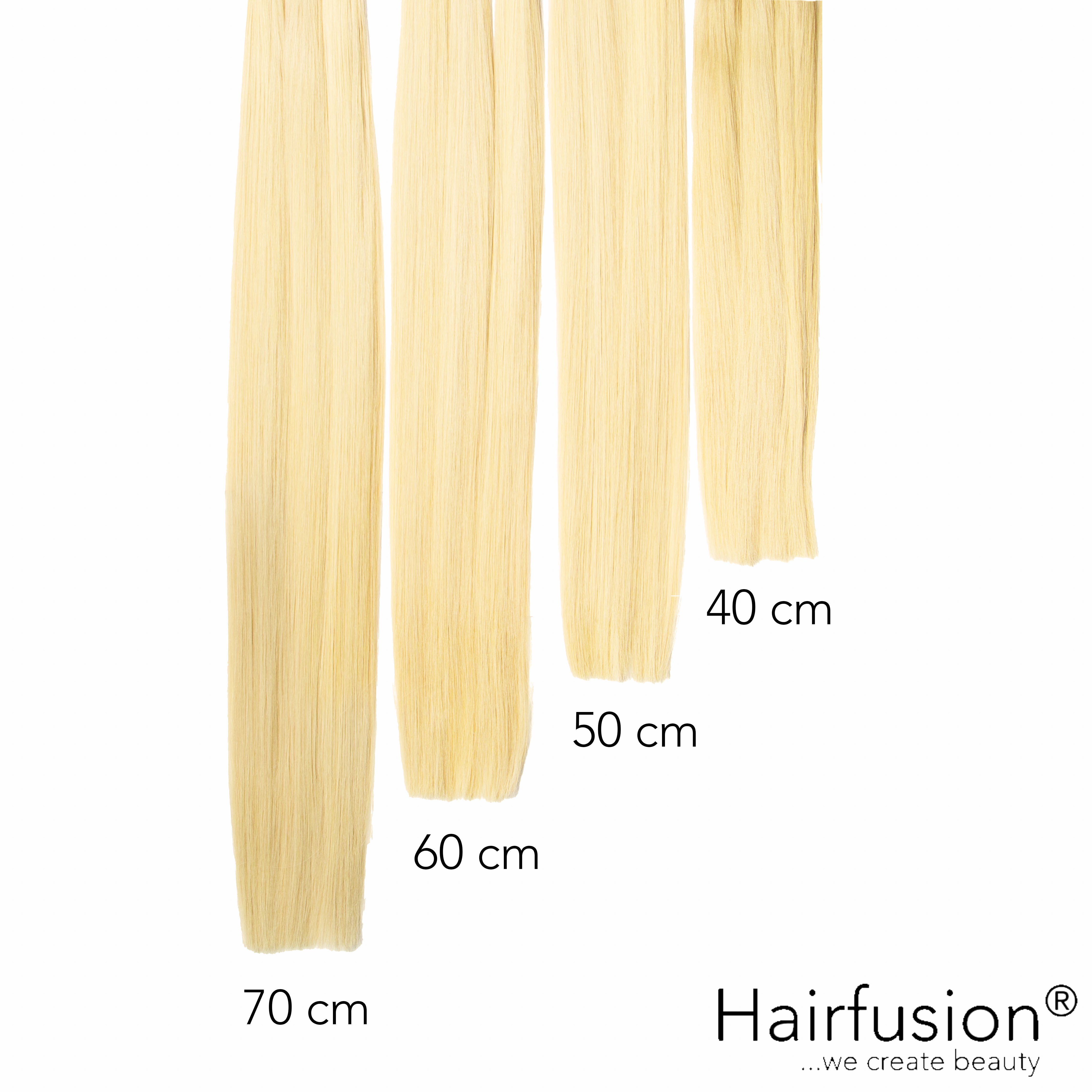 Haarverlängerung 50 gr. Invisible Tresse EINFARBIG Echthaar von HAIRFUSION