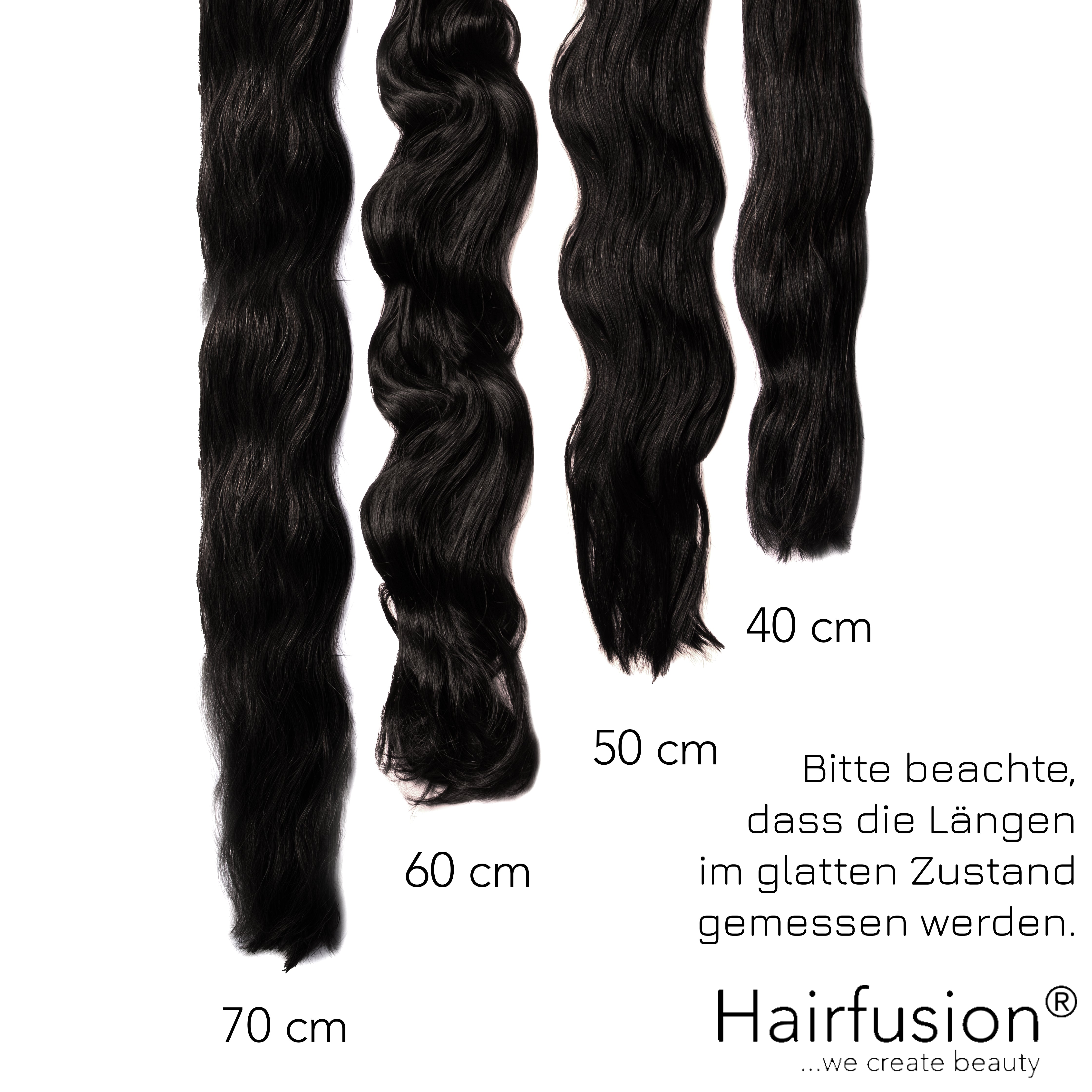 Haarverlängerung 50 gr. Invisible Tresse EINFARBIG Echthaar von HAIRFUSION