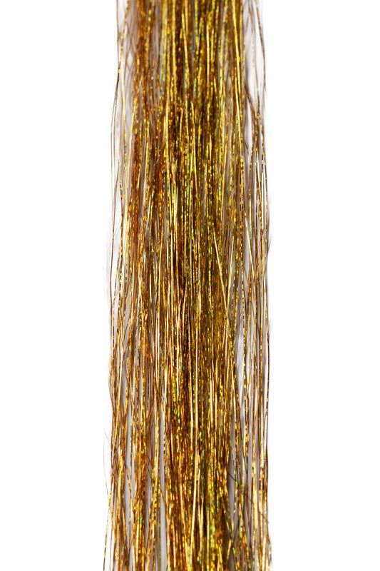 Haarlametta Extensions 50 cm – 5 Strähnen Glitzer mit Microring, hitzebeständig