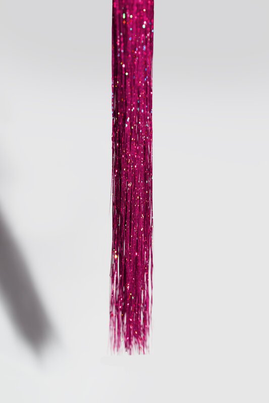 Haarlametta Extensions 50 cm – 5 Strähnen Glitzer mit Microring, hitzebeständig